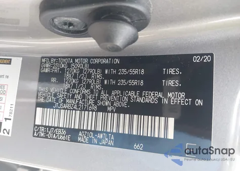 2020 Lexus Nx 300 F Sport from USA, damaged, VIN JTJSARBZ4L2171698